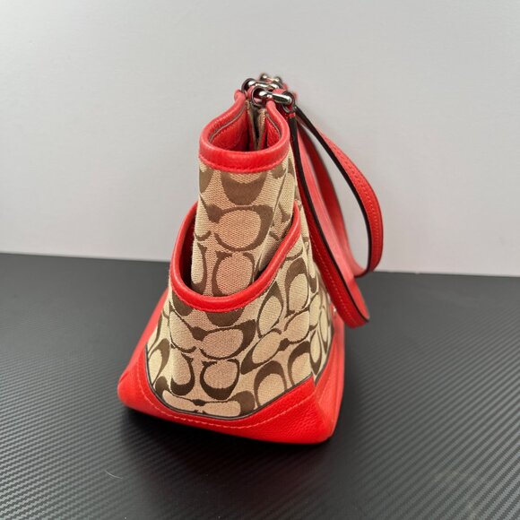 Coach 23297 Park Signature C Print Carrie Tote Shoulder Bag Purse Vermilion - Picture 6 of 16